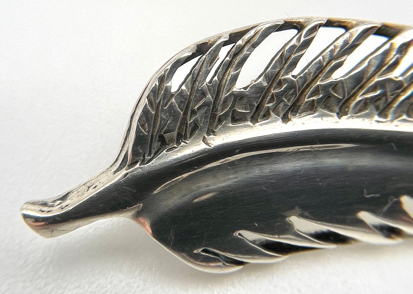 Vintage Sterling Silver Leaf Brooch - Mid-Century / Retro / Plants / Minimalist / Modernist / 925