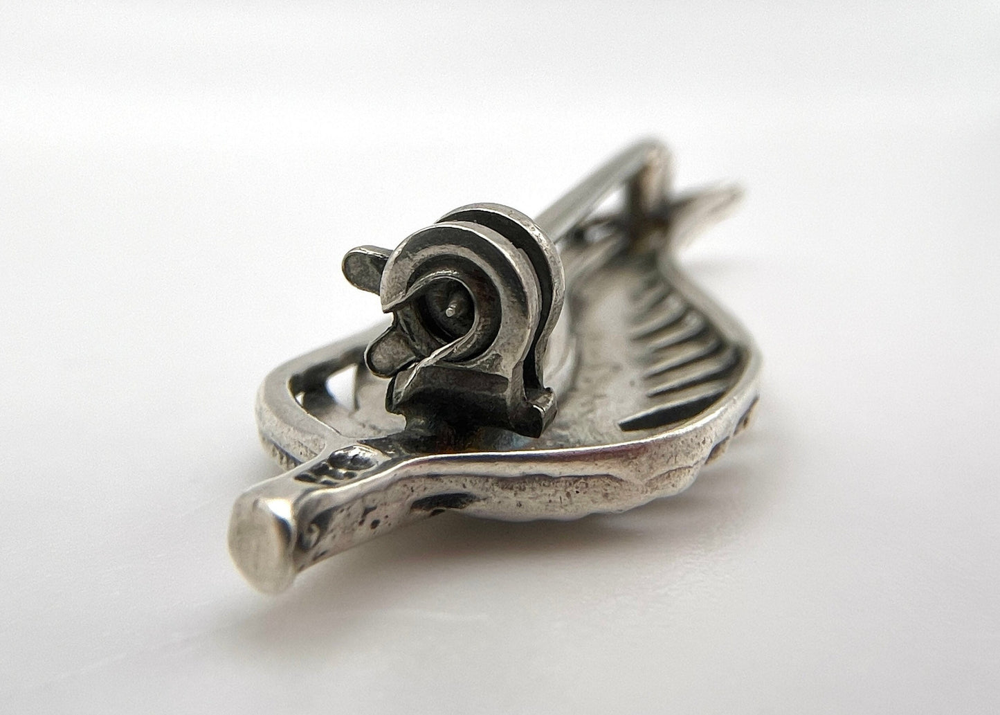 Vintage Sterling Silver Leaf Brooch - Mid-Century / Retro / Plants / Minimalist / Modernist / 925