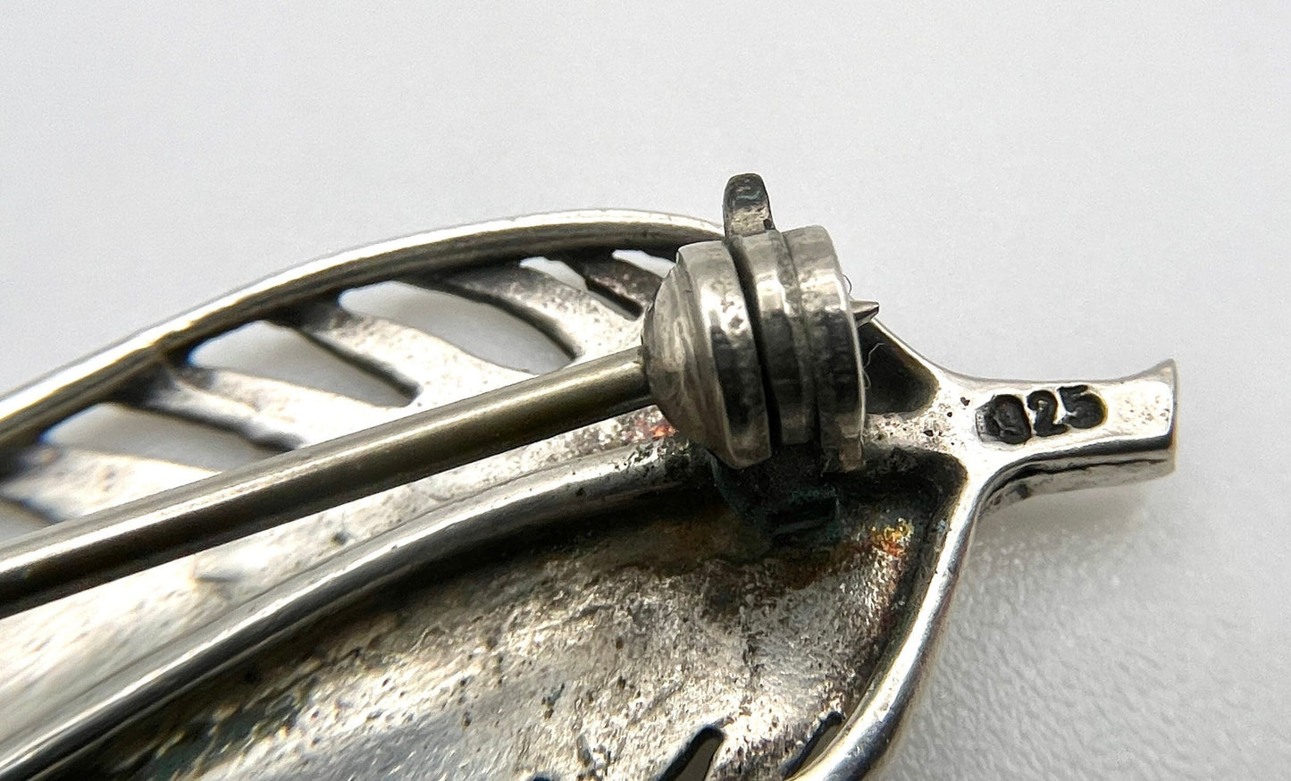 Vintage Sterling Silver Leaf Brooch - Mid-Century / Retro / Plants / Minimalist / Modernist / 925