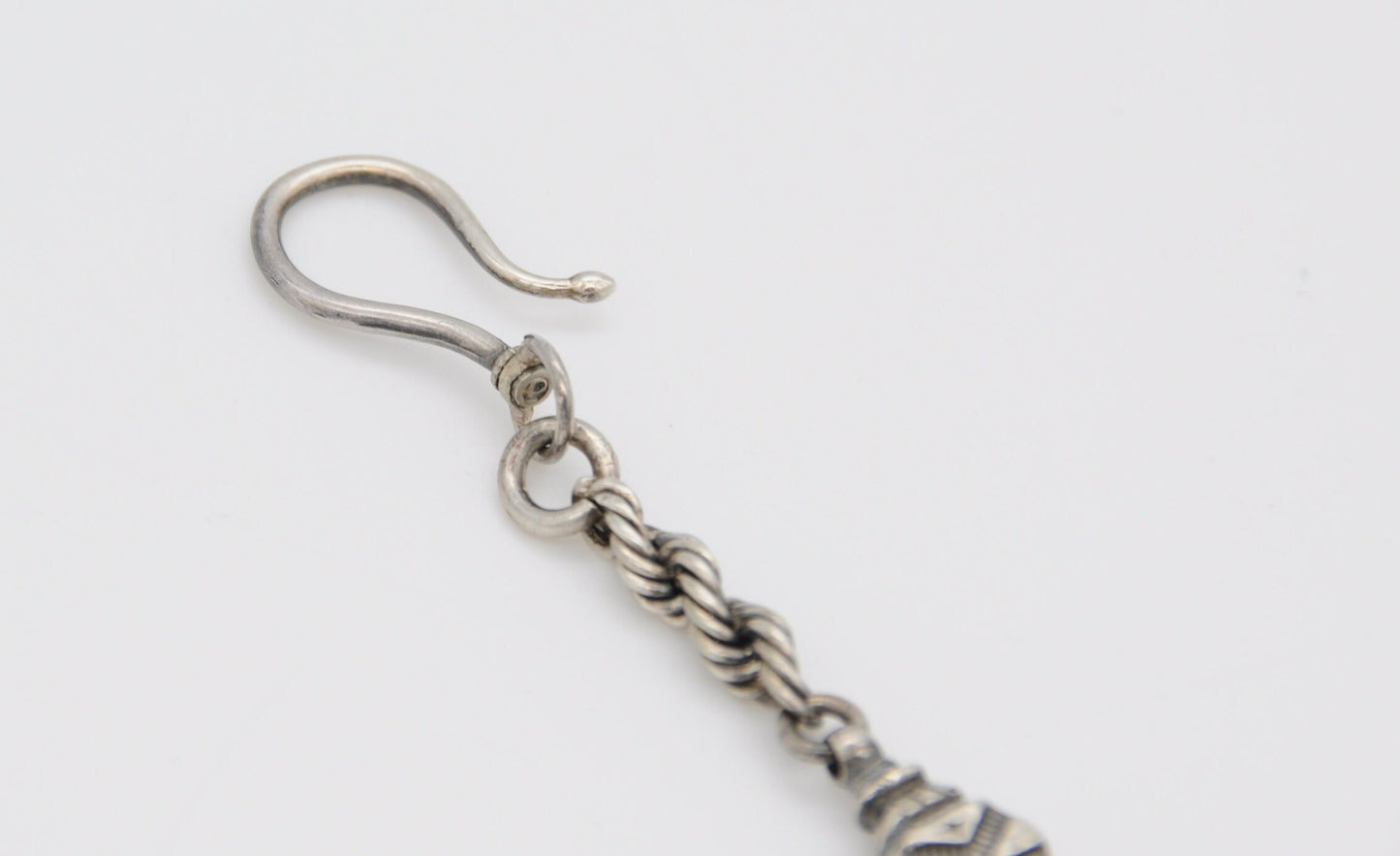 Victorian Sterling Silver Albertina Chain - Antique / Bracelet / 925 / Swirling / Patterned / Detailed