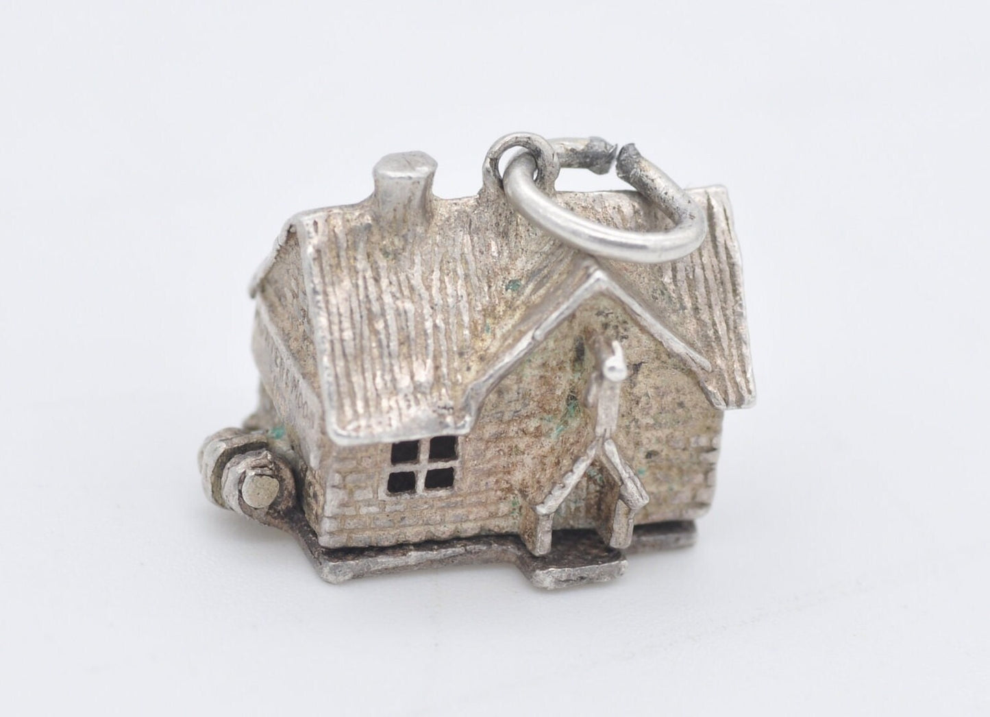 Vintage Sterling Silver Opening Pub / Tavern Charm - Articulated / Hunters Moon Pub / Man Drinking / Rare / Detailed / 1960s / for Bracelet