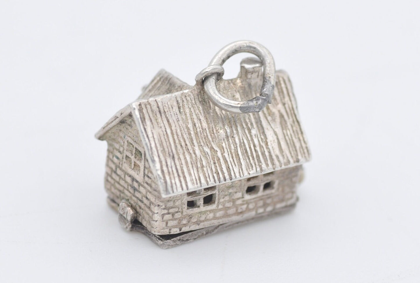 Vintage Sterling Silver Opening Pub / Tavern Charm - Articulated / Hunters Moon Pub / Man Drinking / Rare / Detailed / 1960s / for Bracelet
