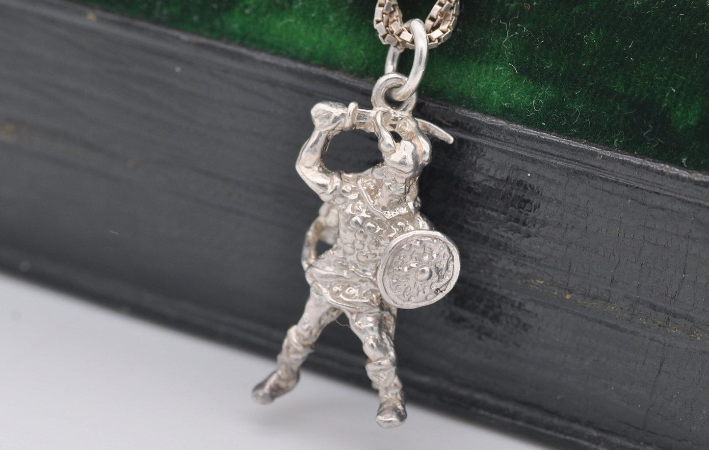 Vintage Silver Viking Warrior Charm / Pendant - Viking Charm / Warrior Charm / Fighter / Norse / Sword / Charm Bracelet
