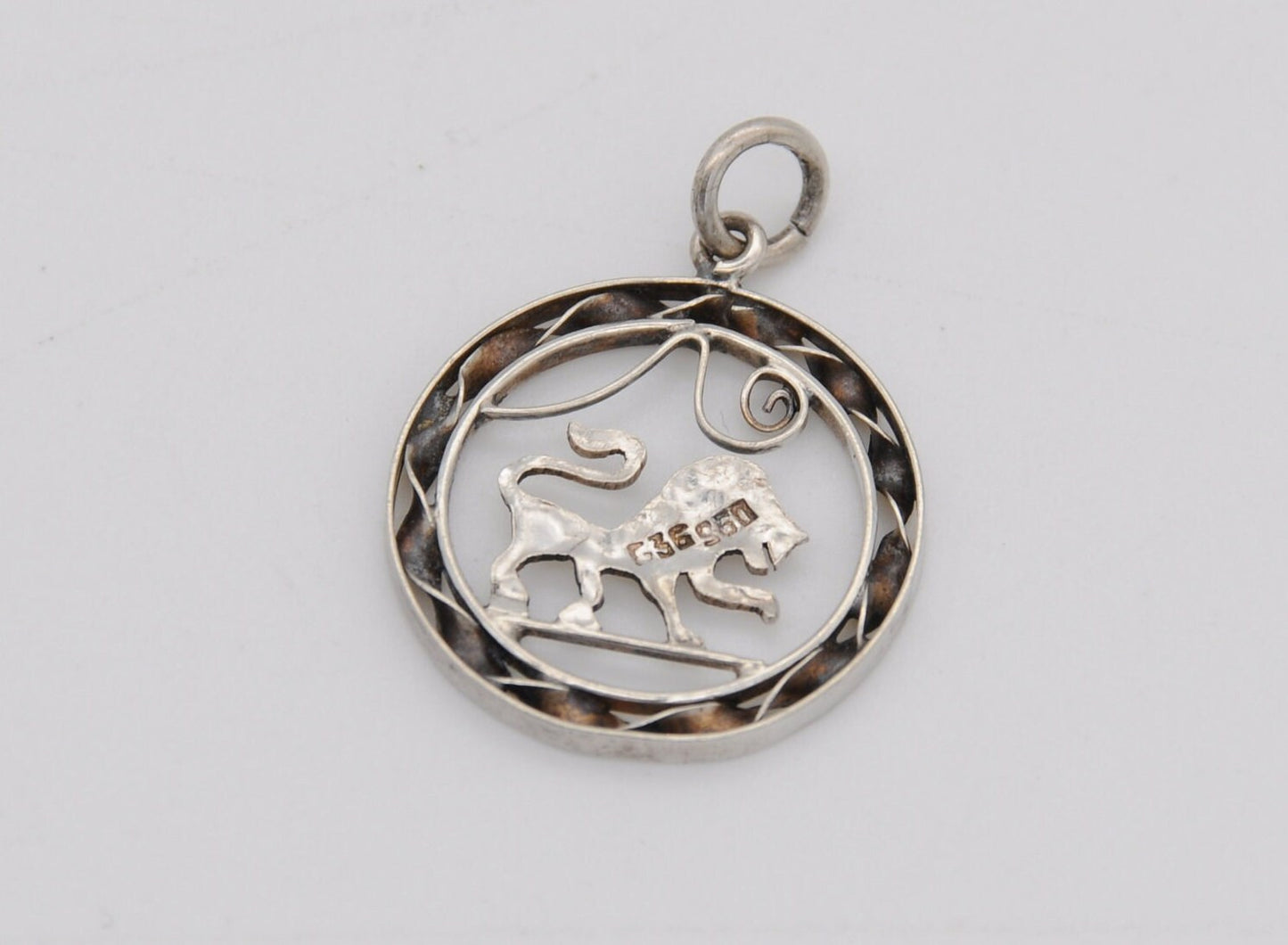 Vintage Silver Lion Charm / Pendant - 950 Silver / Animal / Friendship Gift / Ornate / Detailed / Charm Bracelet