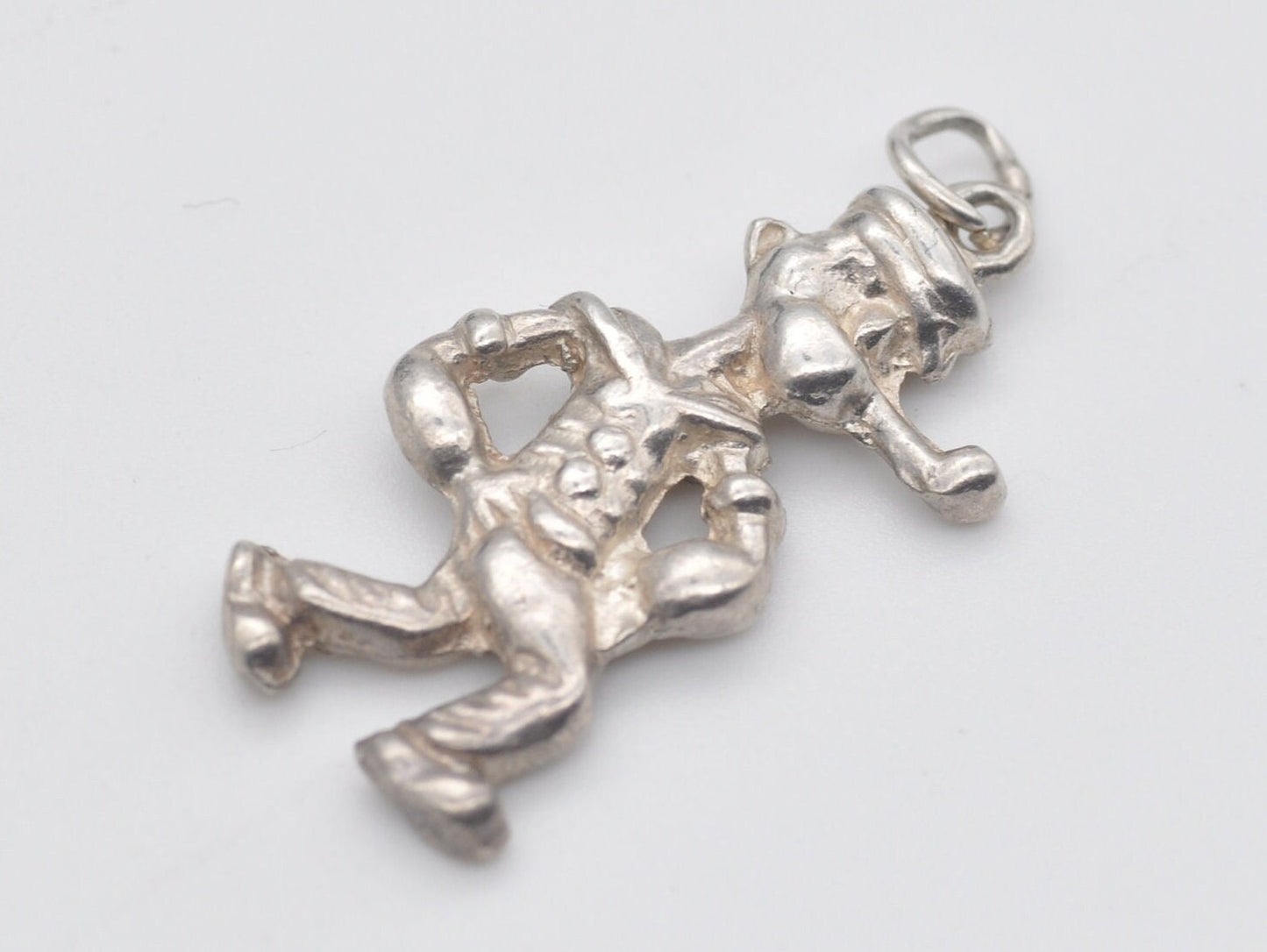 Vintage Silver Popeye Charm / Pendant - Character / Detailed / Charm Bracelet