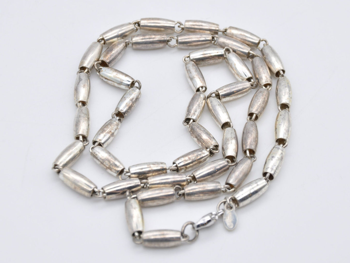 Vintage Silver Tone MONET Necklace - Branded Mid-Century Necklace / Signed / Bead / Chain / Long