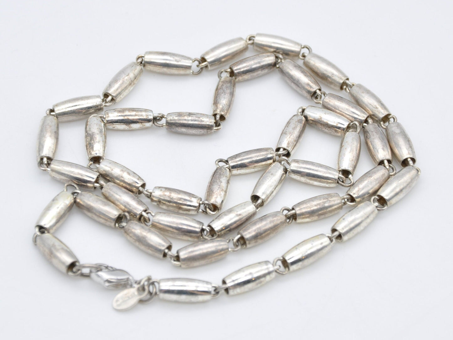Vintage Silver Tone MONET Necklace - Branded Mid-Century Necklace / Signed / Bead / Chain / Long