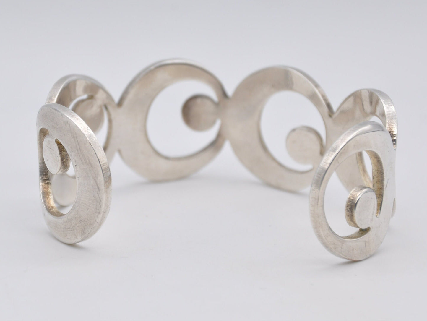 Vintage Silver Plated Newbridge Modernist Bangle - Mid-Century | Moon | Geometric | Statement | Gift