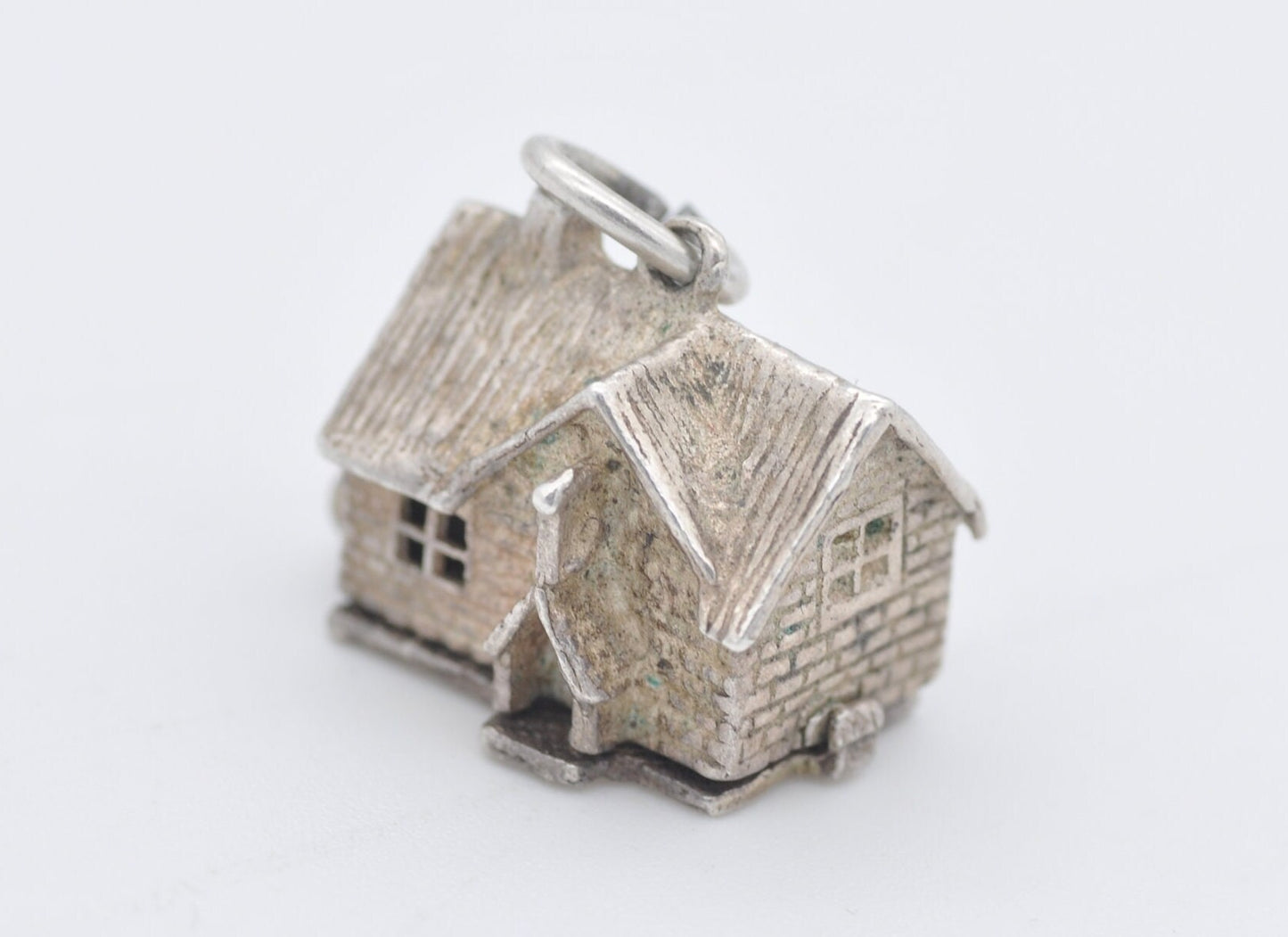 Vintage Sterling Silver Opening Pub / Tavern Charm - Articulated / Hunters Moon Pub / Man Drinking / Rare / Detailed / 1960s / for Bracelet