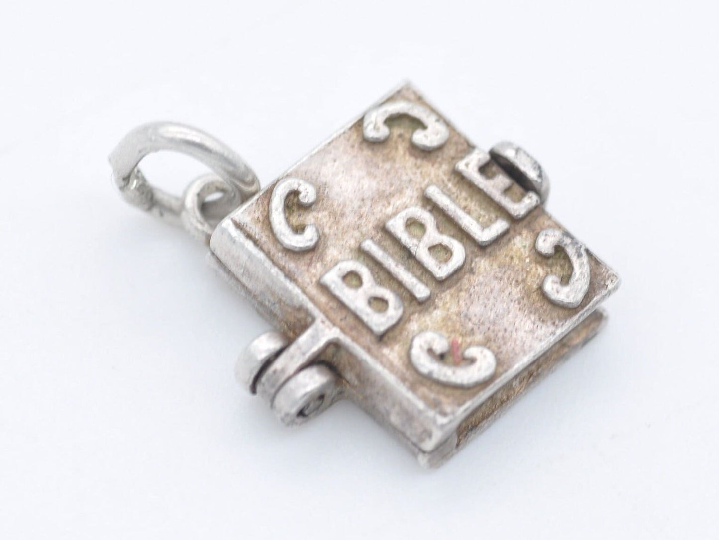 Vintage Sterling Silver Bible Opening Charm / Pendant - 151 / Religious / Book / Psalm / Charm Bracelet