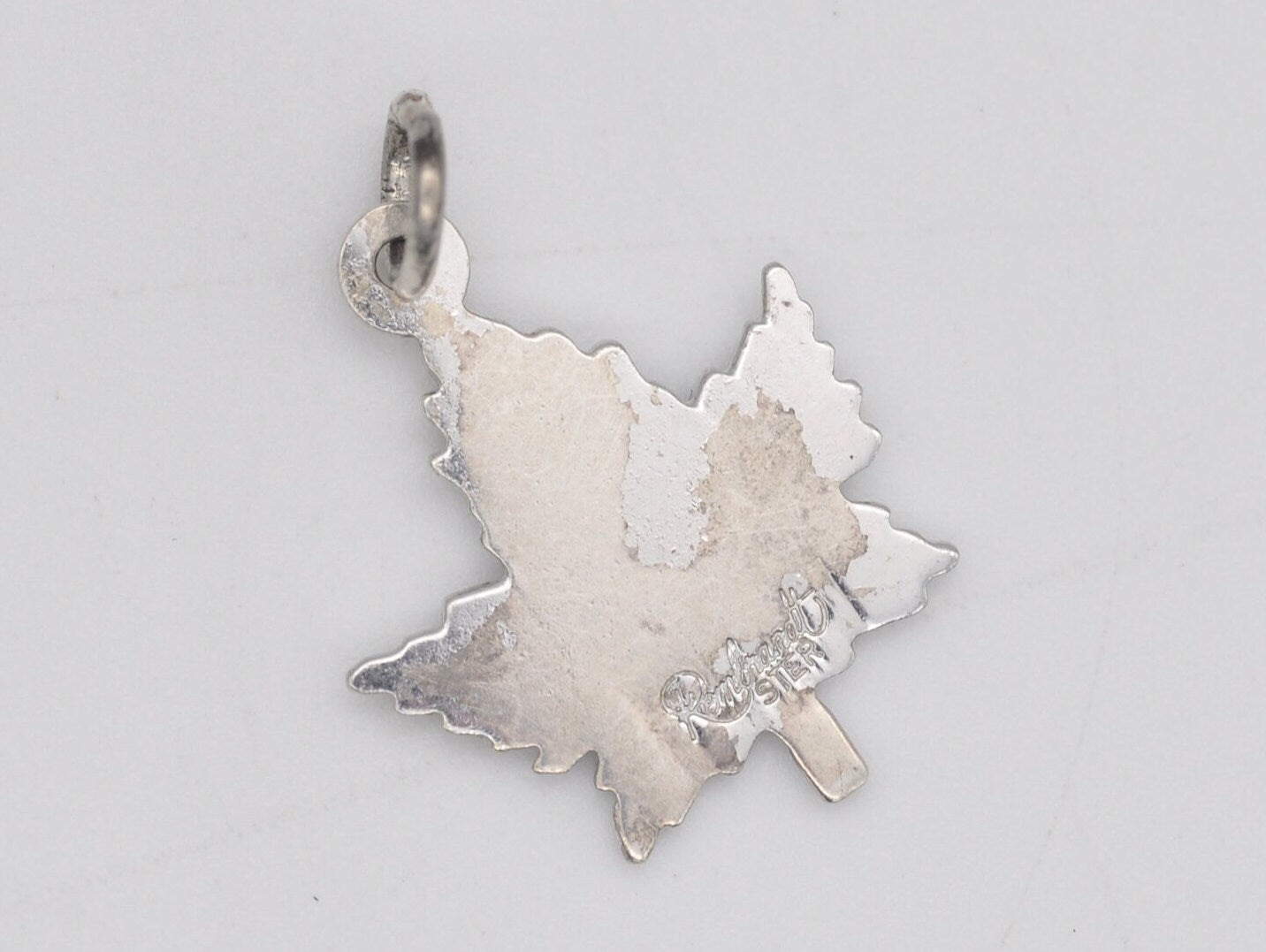 Vintage Sterling Silver Kitchener Canada Maple Leaf Charm / Pendant - Rembrandt / Souvenir / Leaf / Charm Bracelet