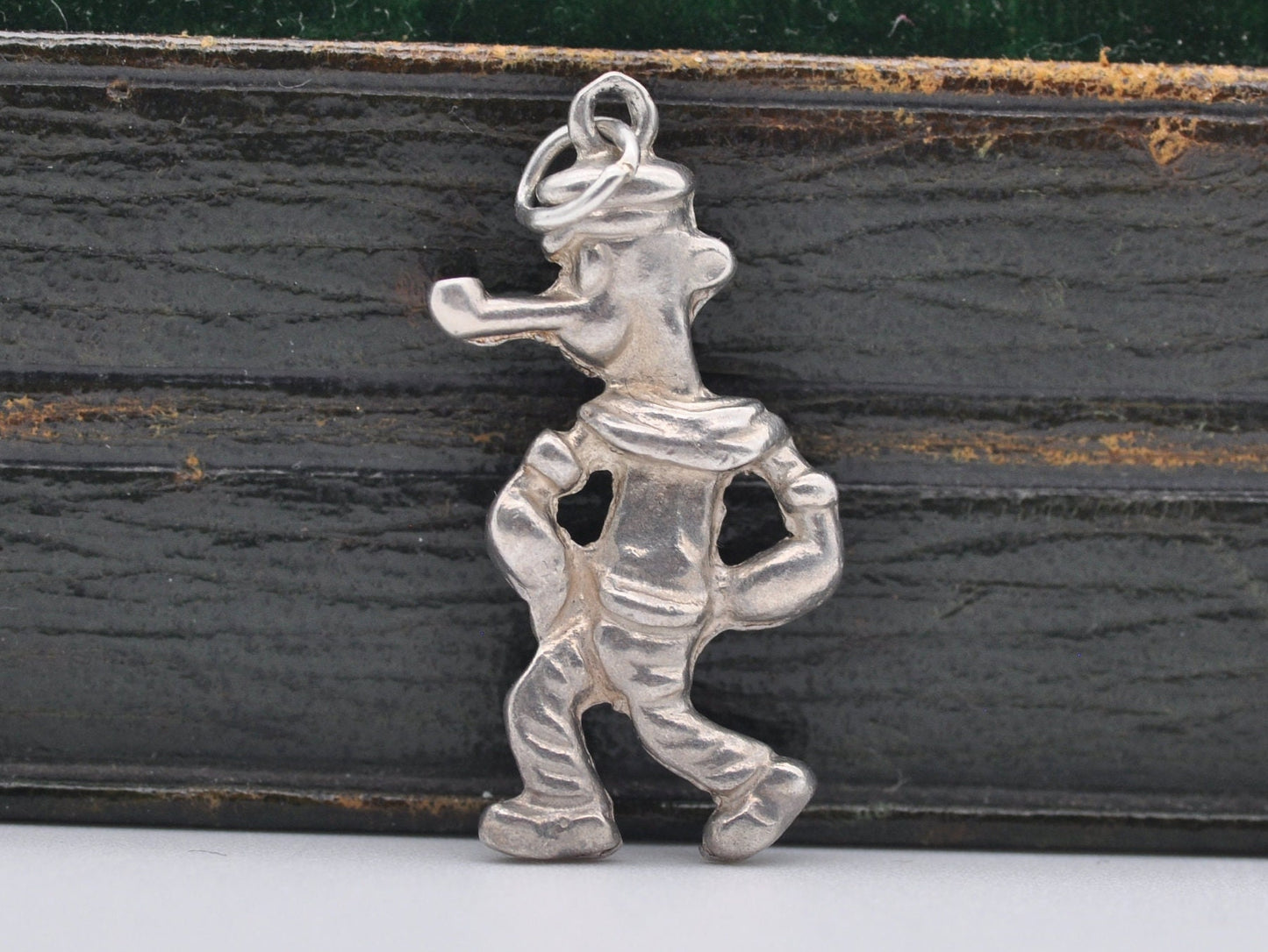 Vintage Silver Popeye Charm / Pendant - Character / Detailed / Charm Bracelet