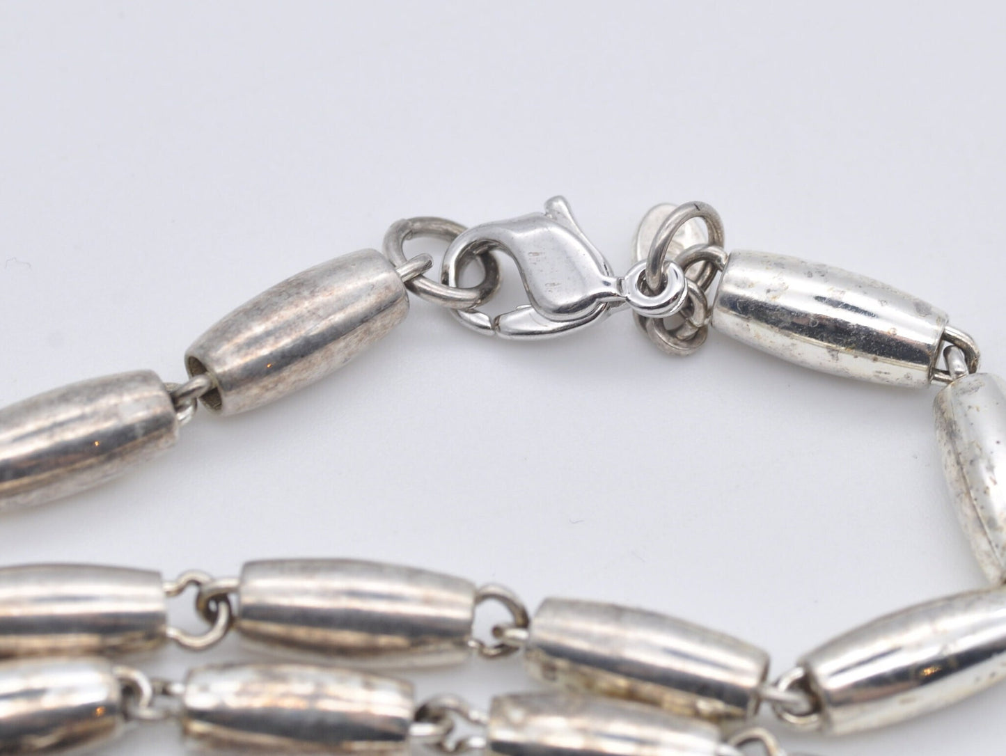Vintage Silver Tone MONET Necklace - Branded Mid-Century Necklace / Signed / Bead / Chain / Long