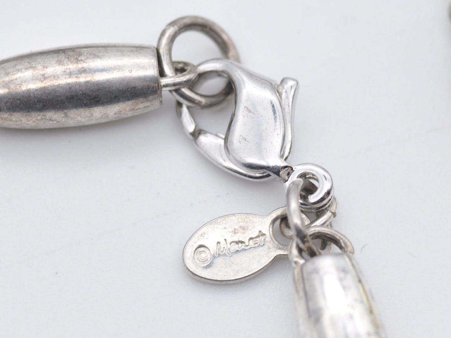 Vintage Silver Tone MONET Necklace - Branded Mid-Century Necklace / Signed / Bead / Chain / Long