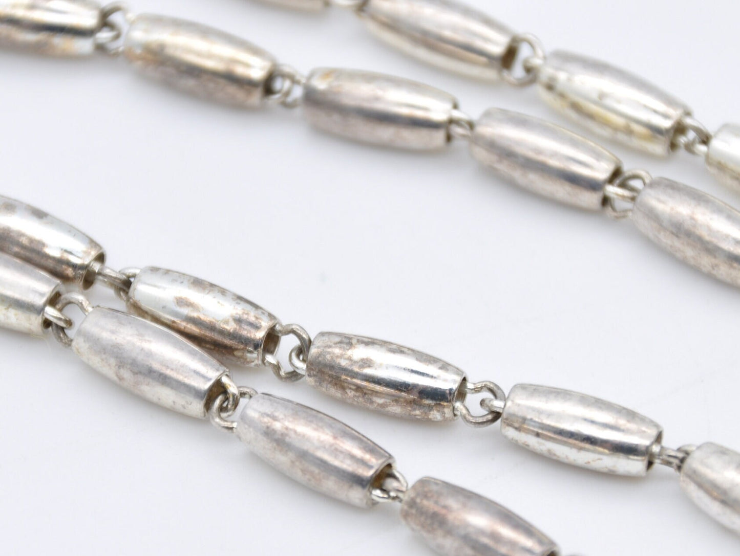 Vintage Silver Tone MONET Necklace - Branded Mid-Century Necklace / Signed / Bead / Chain / Long