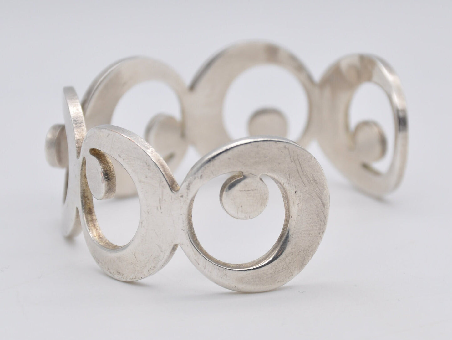 Vintage Silver Plated Newbridge Modernist Bangle - Mid-Century | Moon | Geometric | Statement | Gift