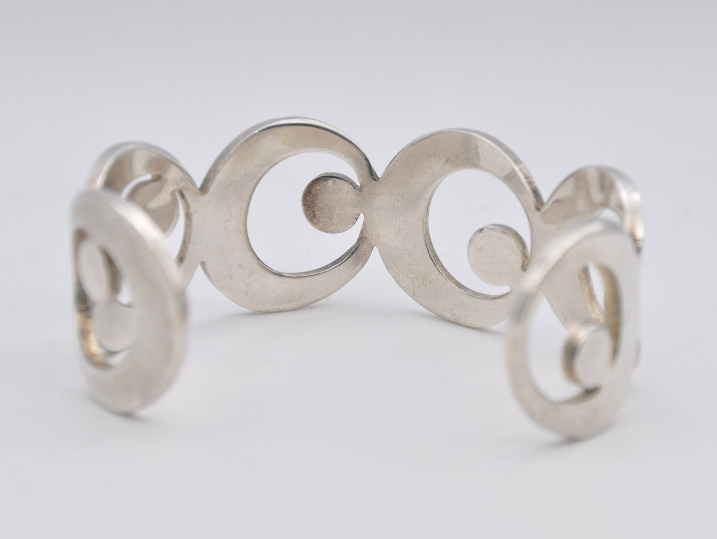 Vintage Silver Plated Newbridge Modernist Bangle - Mid-Century | Moon | Geometric | Statement | Gift