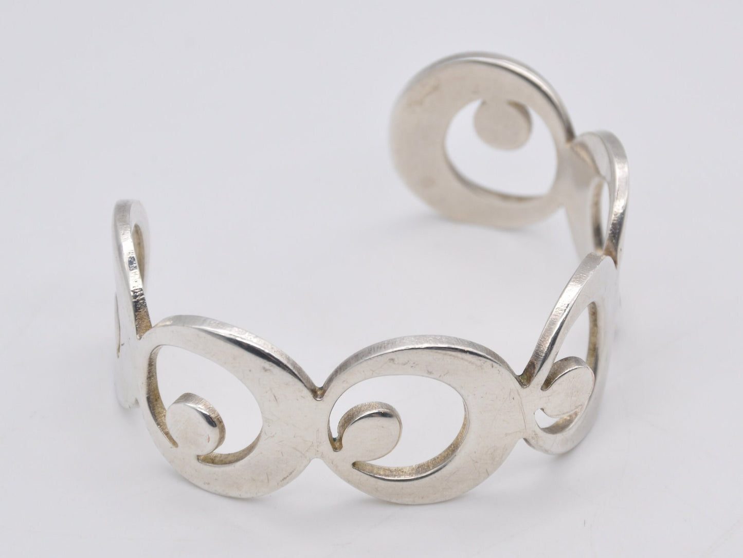 Vintage Silver Plated Newbridge Modernist Bangle - Mid-Century | Moon | Geometric | Statement | Gift
