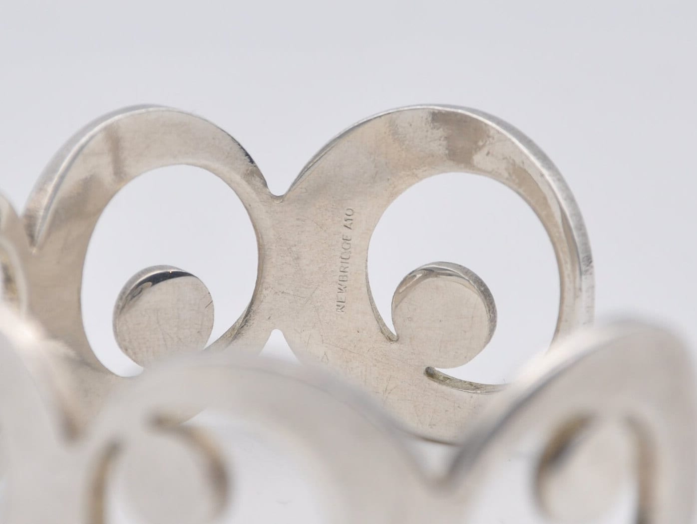 Vintage Silver Plated Newbridge Modernist Bangle - Mid-Century | Moon | Geometric | Statement | Gift