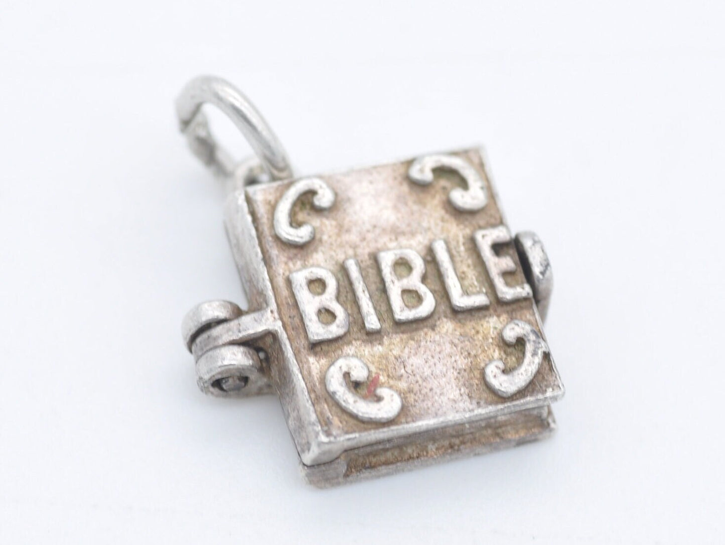 Vintage Sterling Silver Bible Opening Charm / Pendant - 151 / Religious / Book / Psalm / Charm Bracelet