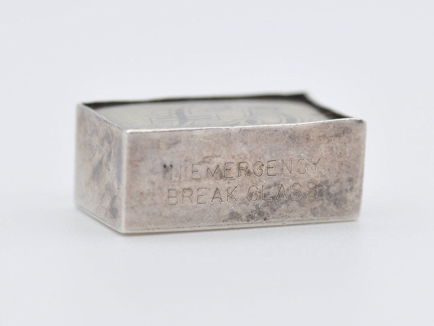 Vintage Sterling Silver 5 Pound Emergency Money Charm / Pendant - In Emergency Break Glass / Interesting / Charm Bracelet