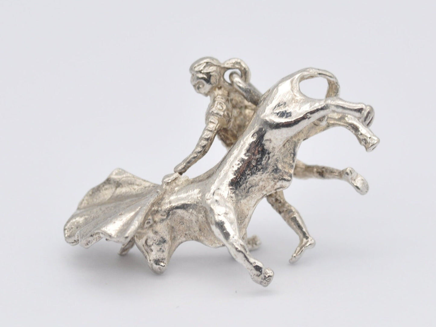 Vintage Sterling Silver Bullfighting Charm / Pendant - Matador / Sport / Bullfighter / Flag / Spain / Spanish / Charm Bracelet