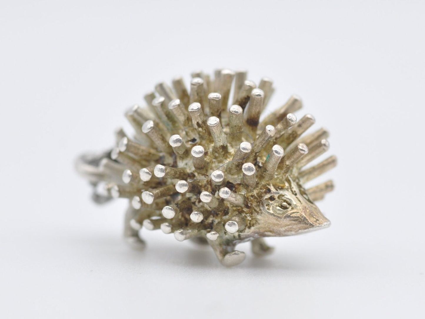 Vintage Sterling Silver Hedgehog Charm / Pendant - Animal / Nature / Woodland / Charm Bracelet