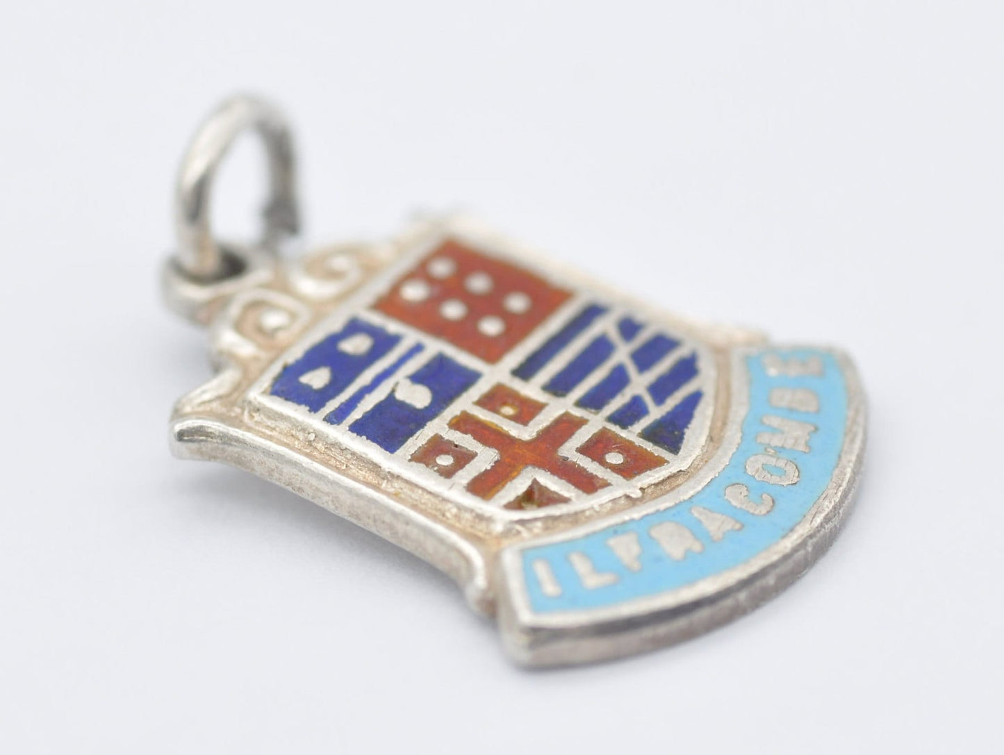 Vintage Sterling Silver Ilfracombe Enamel Souvenir Charm / Pendant - England / Devon / Tourist / 925 / Charm Bracelet