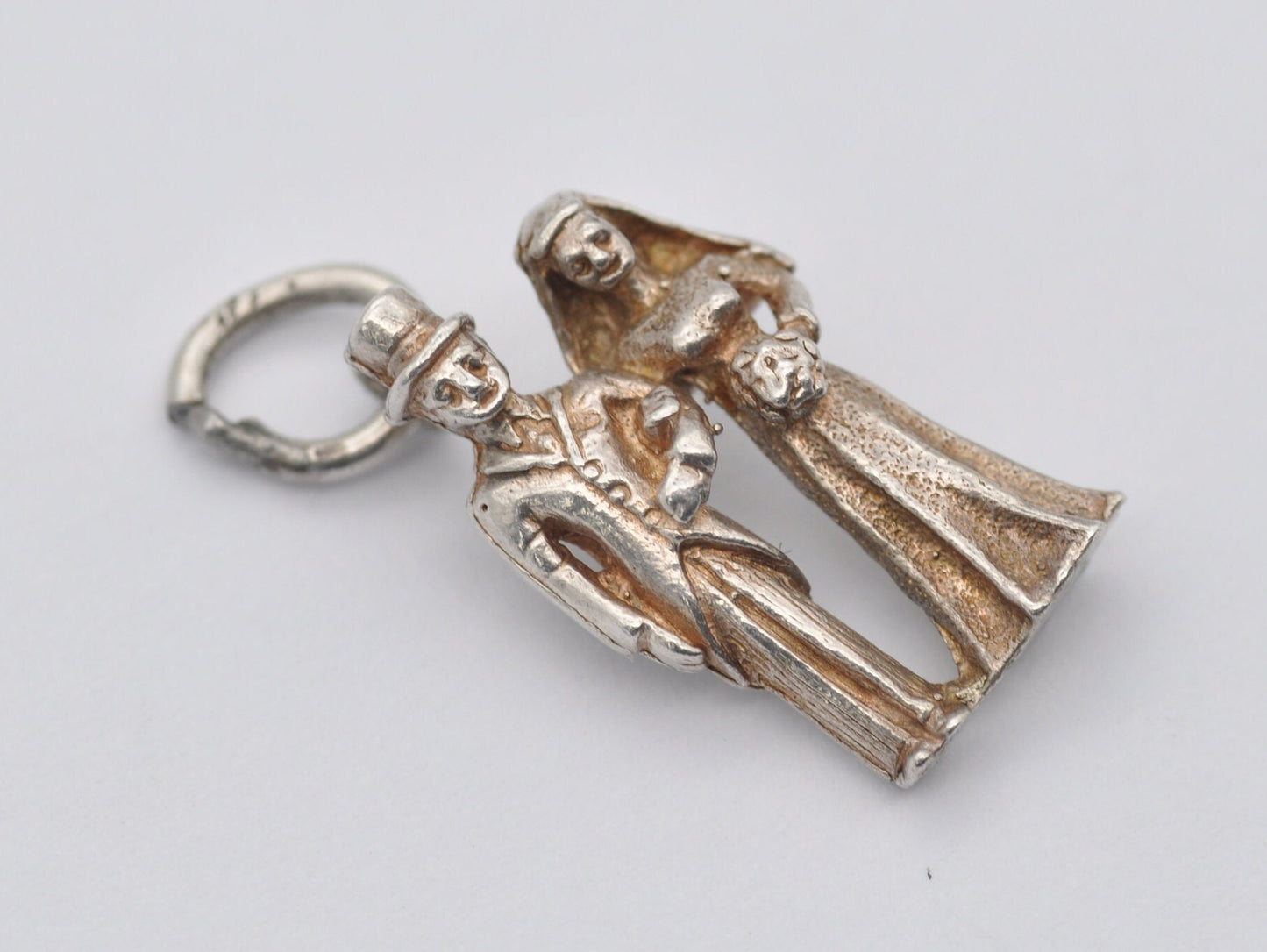 Vintage Silver Married Couple Charm / Pendant - Wedding / Newly Wed / Partners / Love / Charm Bracelet