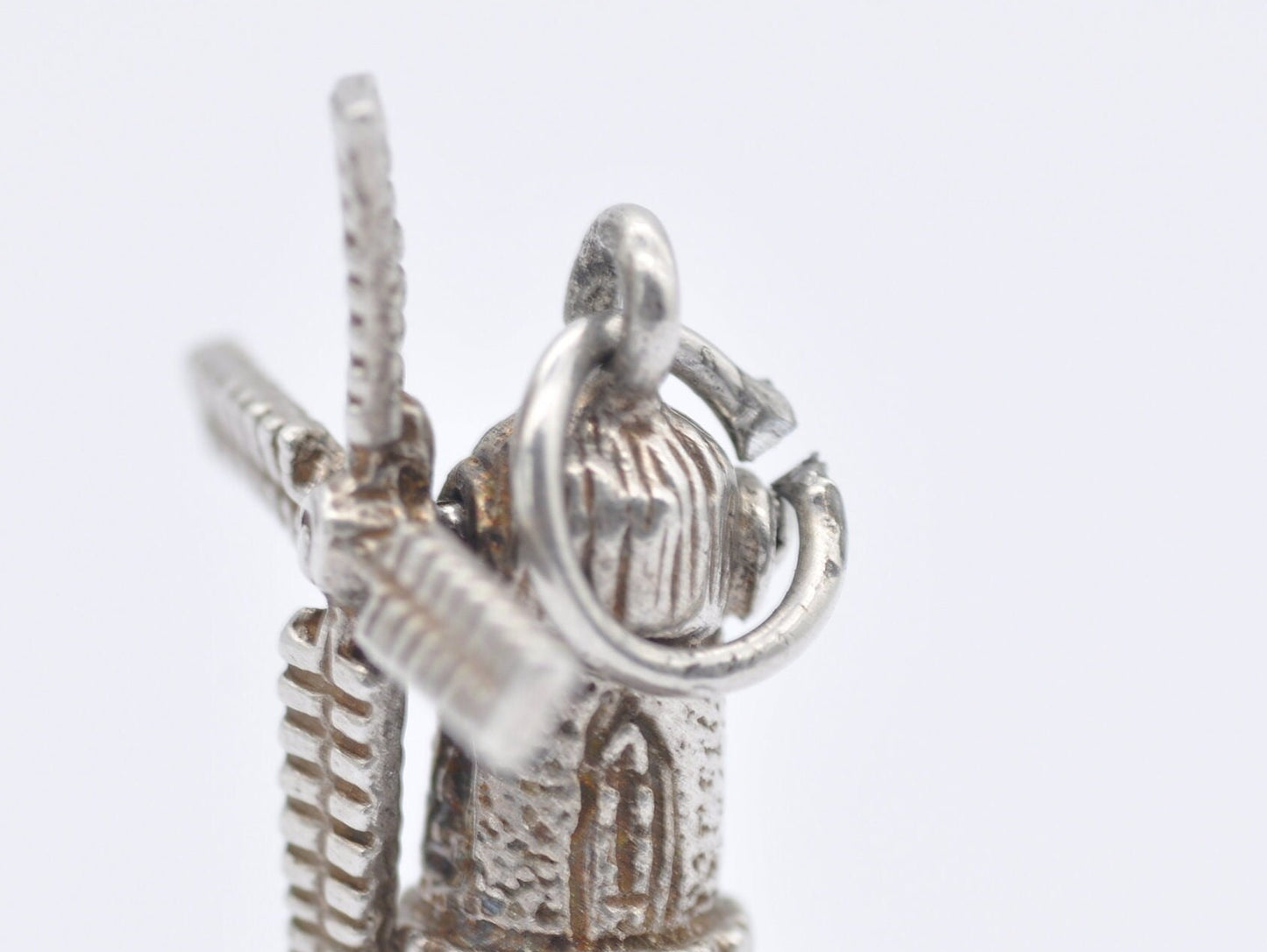 Vintage Sterling Silver Moving Windmill Charm / Pendant - People / Spinner / Charm Bracelet