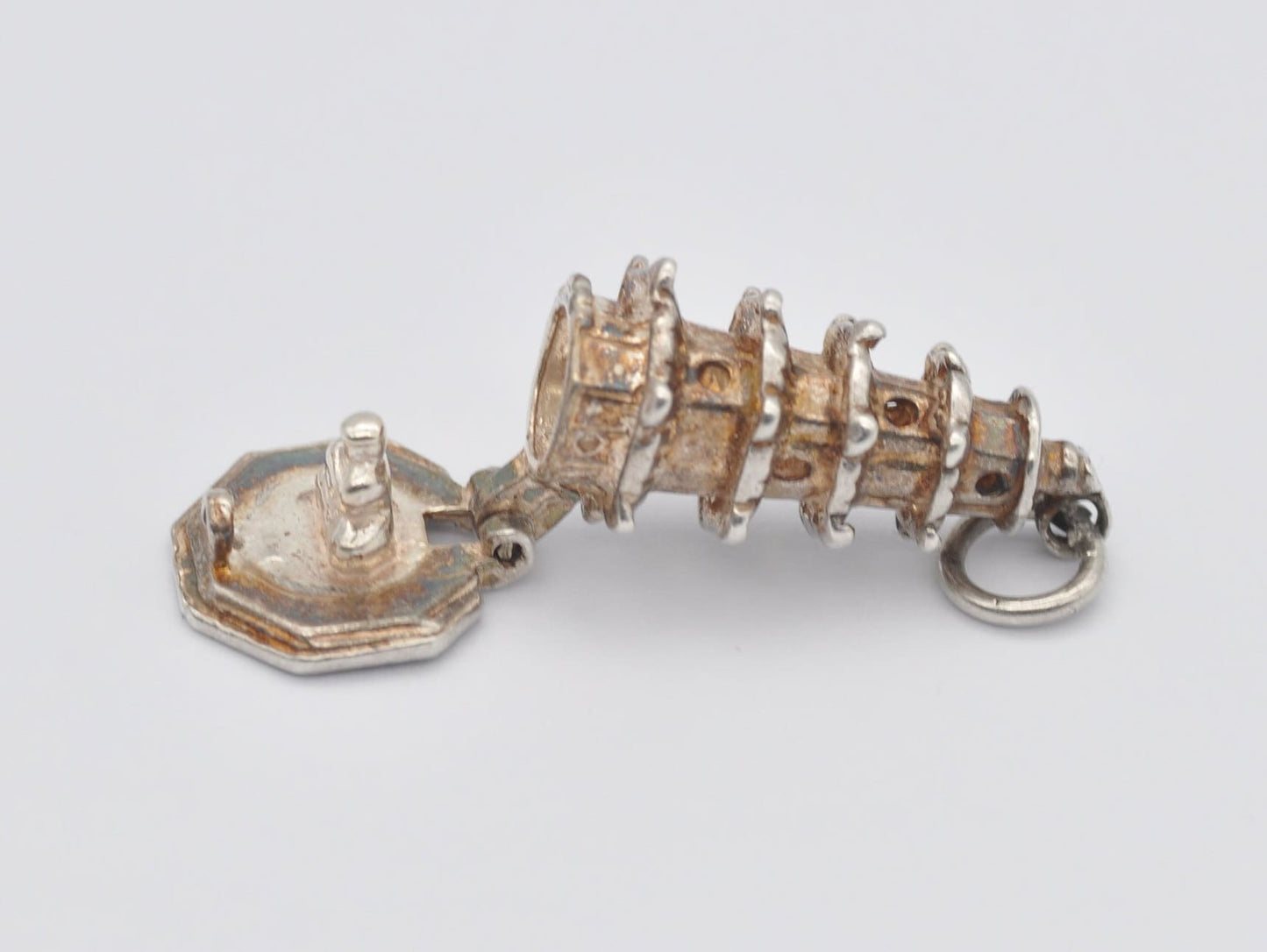 Vintage Silver Pagoda Opening Charm / Pendant - Buddha / Praying / Monk / Sterling Silver / Charm Bracelet