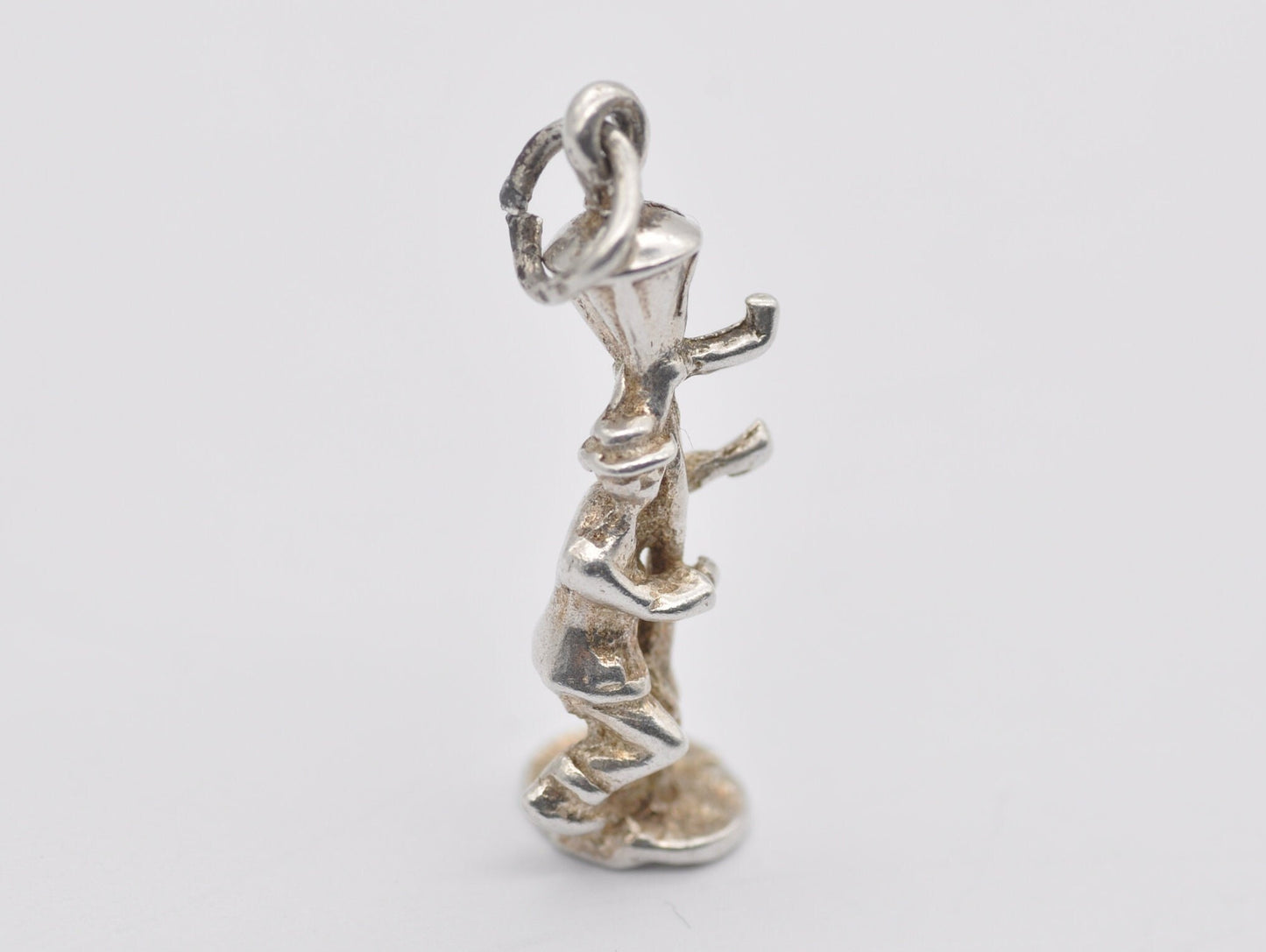 Vintage Silver Drunk Man on a Lamp Post Charm / Pendant - Drinking / Fun / Sterling Silver / Charm Bracelet