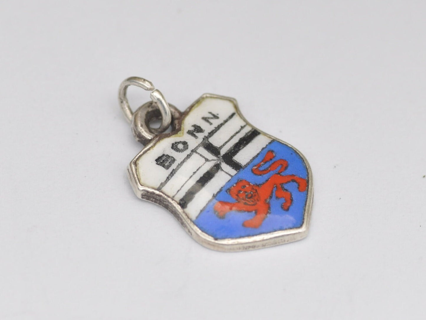 Vintage Silver and Enamel Bonn Souvenir Charm / Pendant - Tourist / German City / Germany / Charm Bracelet / 800