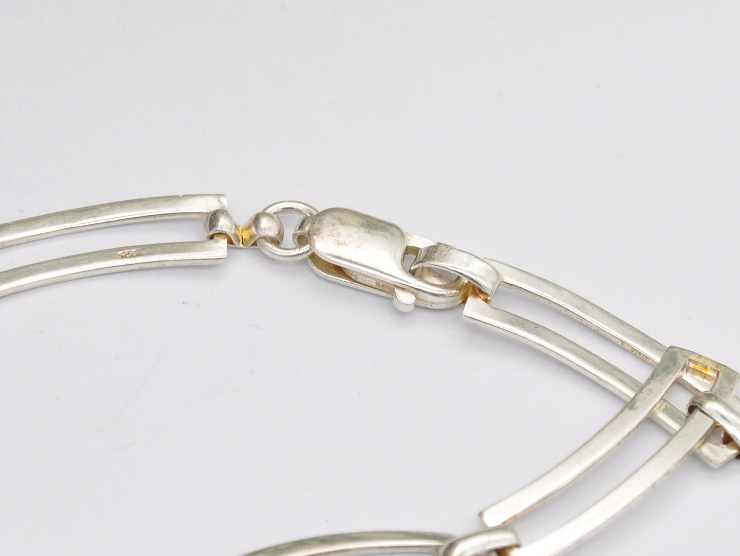 Vintage Sterling Silver Bracelet - Minimalist Bracelet / Chain / Panel / Modernist Design / 925