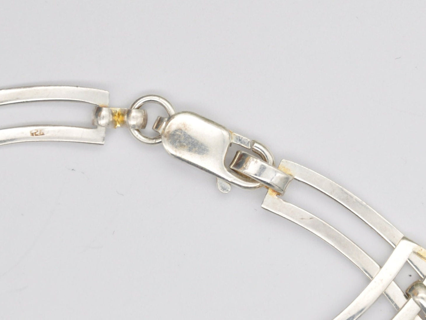 Vintage Sterling Silver Bracelet - Minimalist Bracelet / Chain / Panel / Modernist Design / 925