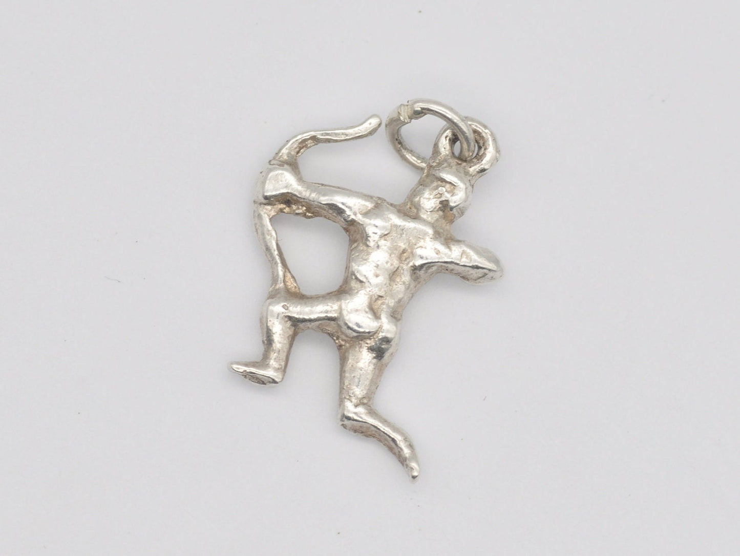 Vintage Silver Archer Charm / Pendant - Bow and Arrow / Warrior / Fighter / Mythological / Charm Bracelet