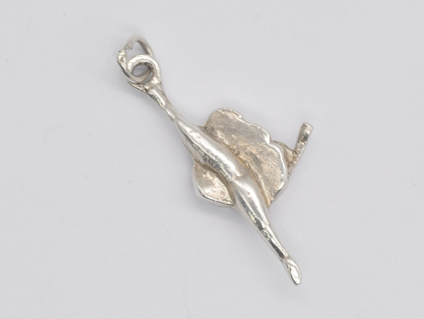 Vintage Sterling Silver Ballerina Charm / Pendant - Dancing / Dancer / Ballet / Dress / Charm Bracelet