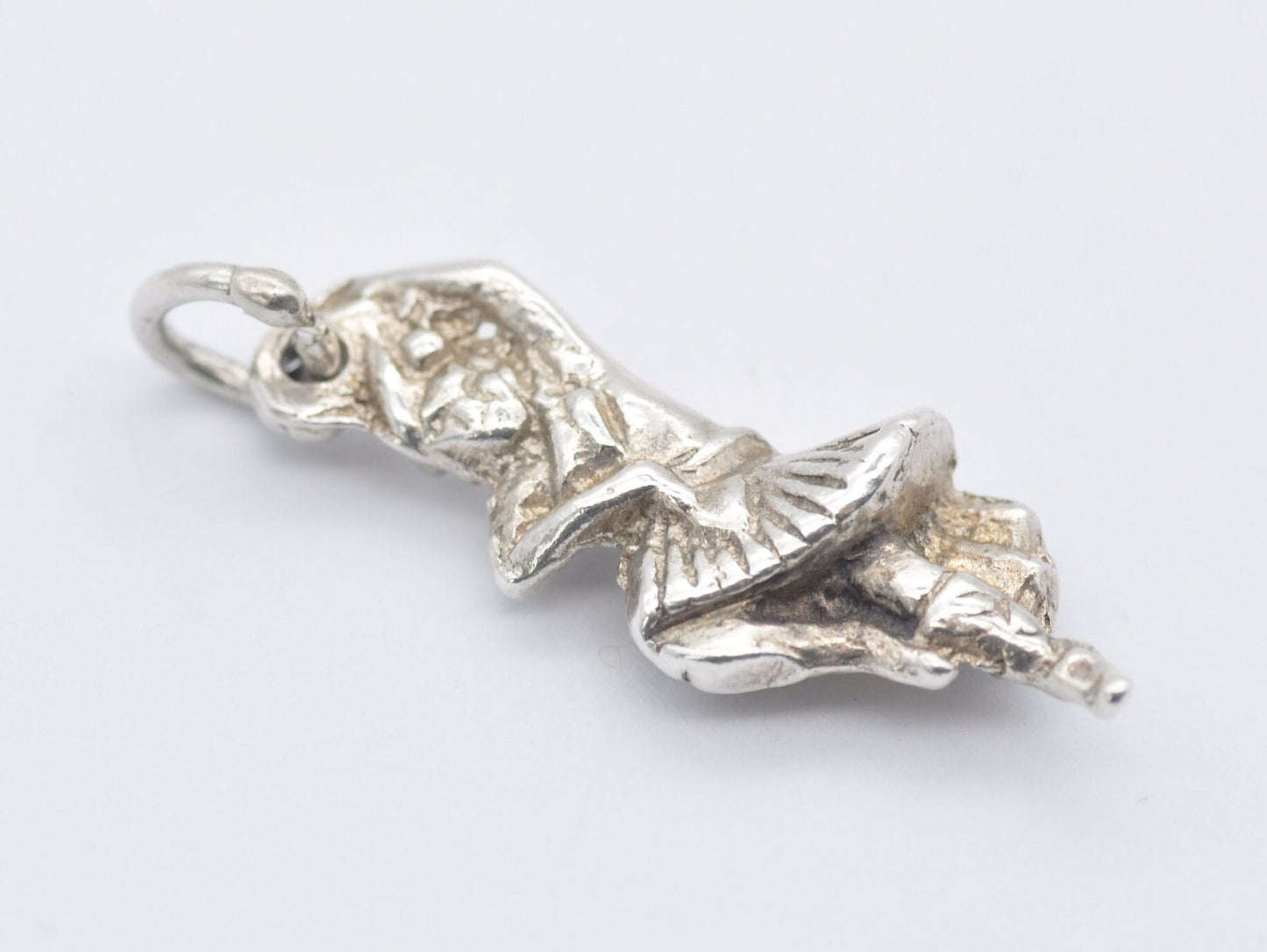 Vintage Sterling Silver Dancer Charm / Pendant - Ballet / Ballerina / Dancing Woman / Dress / Spinning / Charm Bracelet
