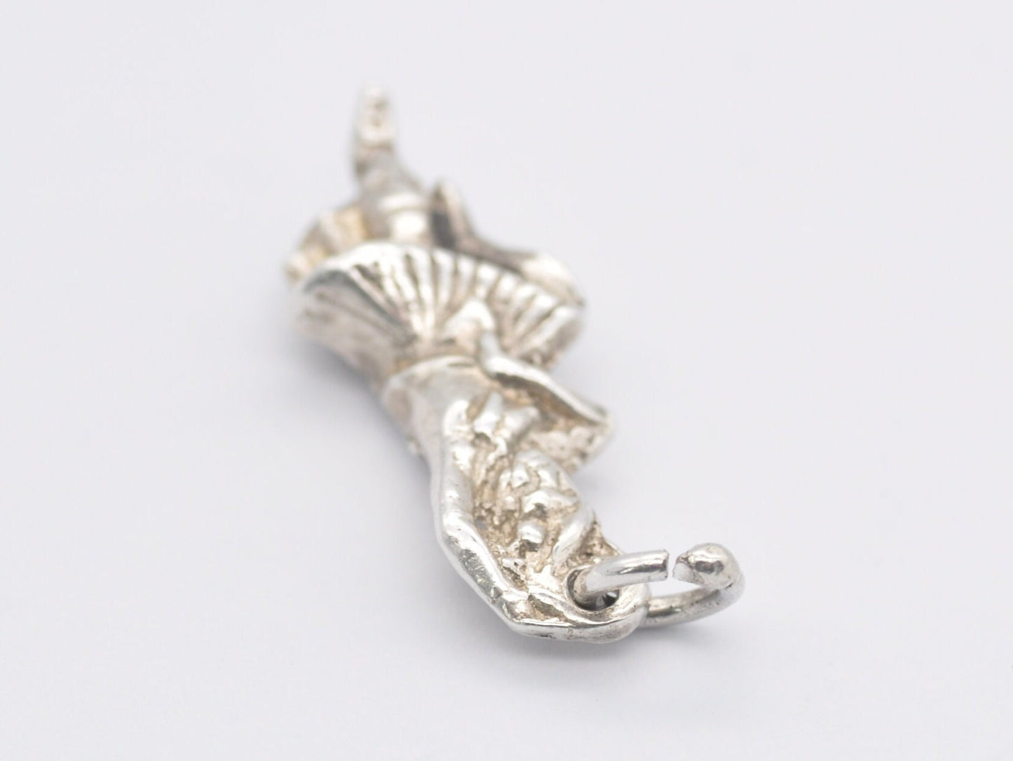 Vintage Sterling Silver Dancer Charm / Pendant - Ballet / Ballerina / Dancing Woman / Dress / Spinning / Charm Bracelet