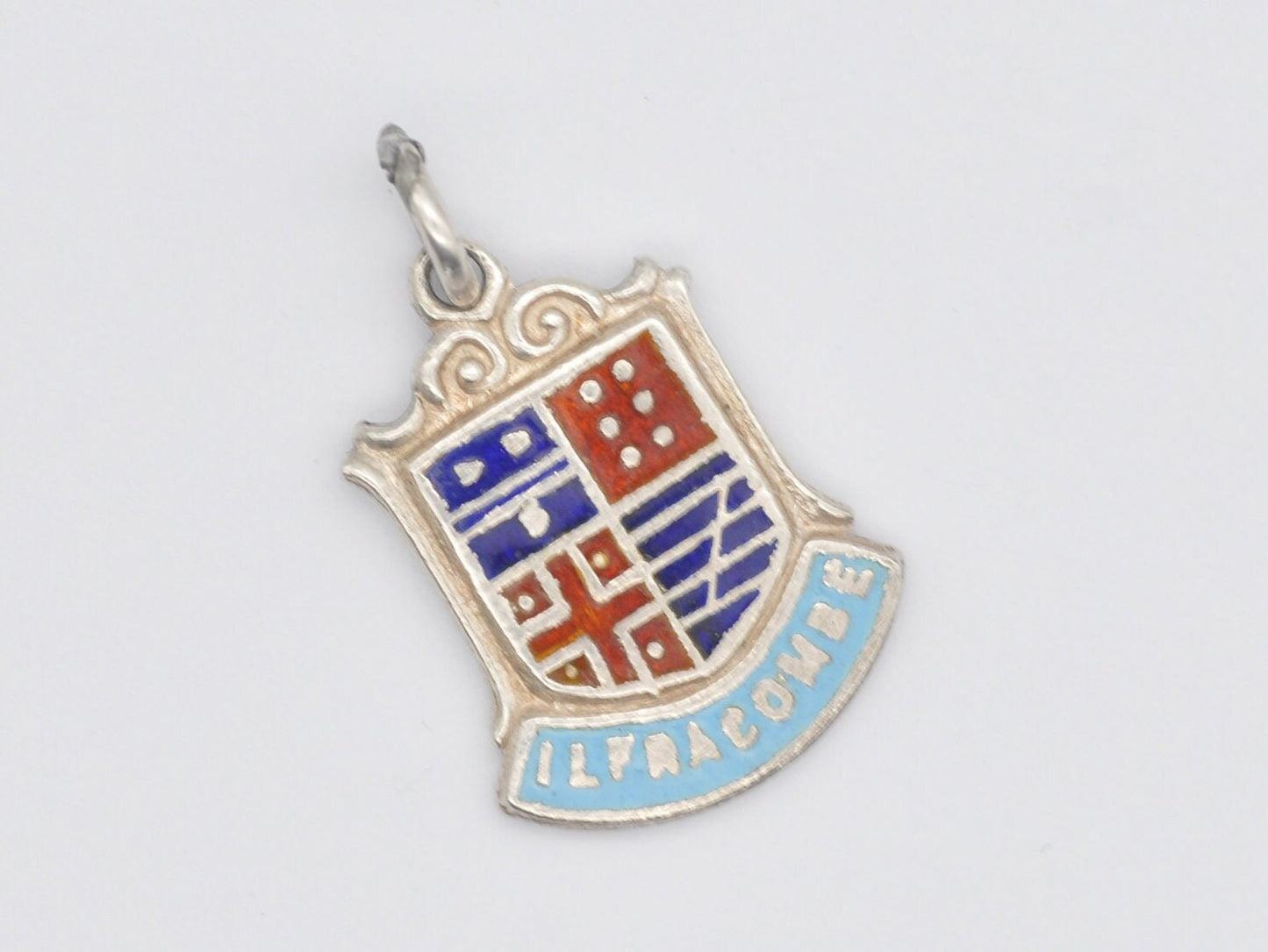 Vintage Sterling Silver Ilfracombe Enamel Souvenir Charm / Pendant - England / Devon / Tourist / 925 / Charm Bracelet