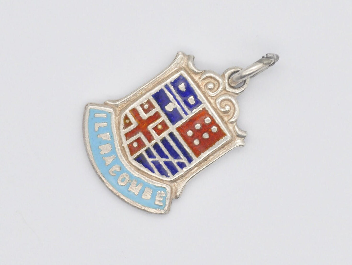 Vintage Sterling Silver Ilfracombe Enamel Souvenir Charm / Pendant - England / Devon / Tourist / 925 / Charm Bracelet