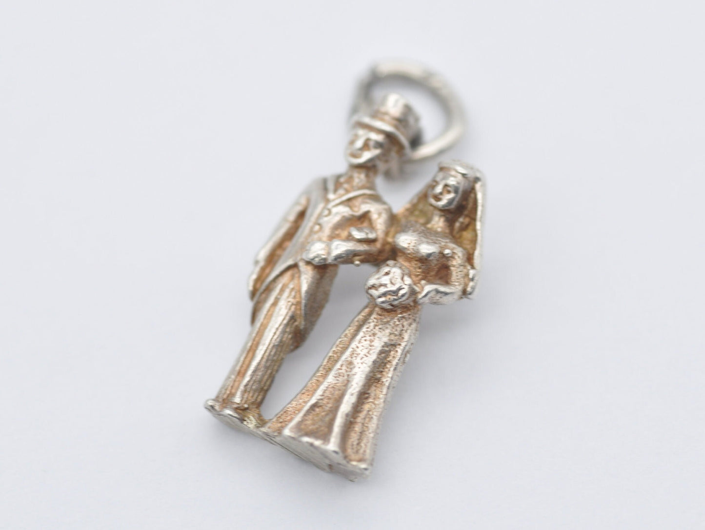 Vintage Silver Married Couple Charm / Pendant - Wedding / Newly Wed / Partners / Love / Charm Bracelet