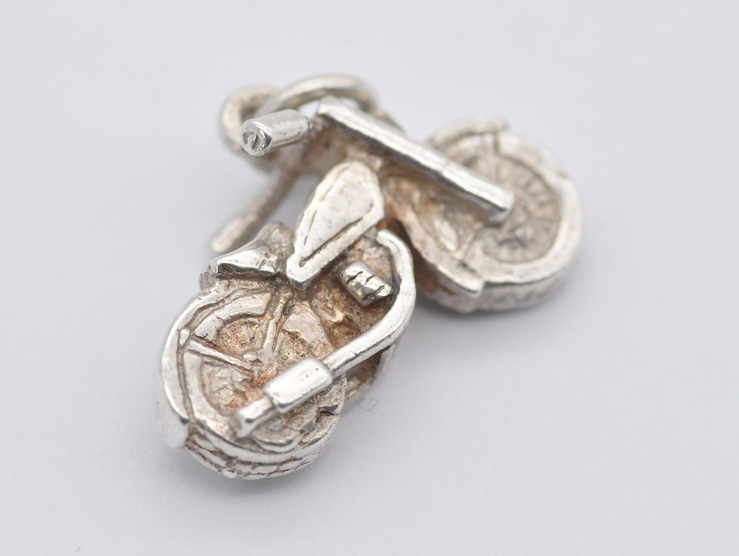 Vintage Silver Motorcycle Charm / Pendant - Harley / Motorbike / Bike / Motor / Vehicle / Travel / Charm Bracelet