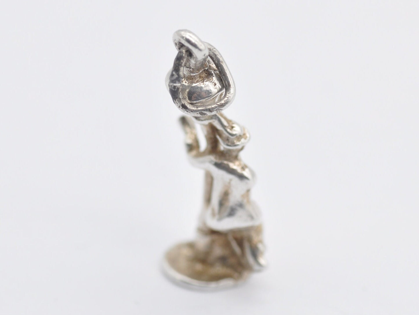 Vintage Silver Drunk Man on a Lamp Post Charm / Pendant - Drinking / Fun / Sterling Silver / Charm Bracelet