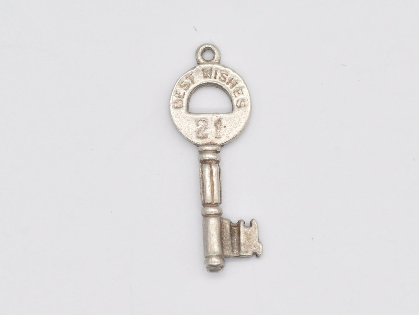 Vintage Sterling Silver 21 Key Charm / Pendant