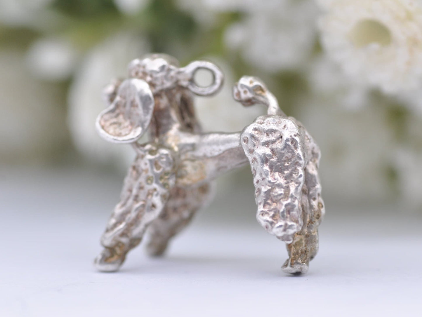 Vintage Sterling Silver Poodle Charm / Pendant