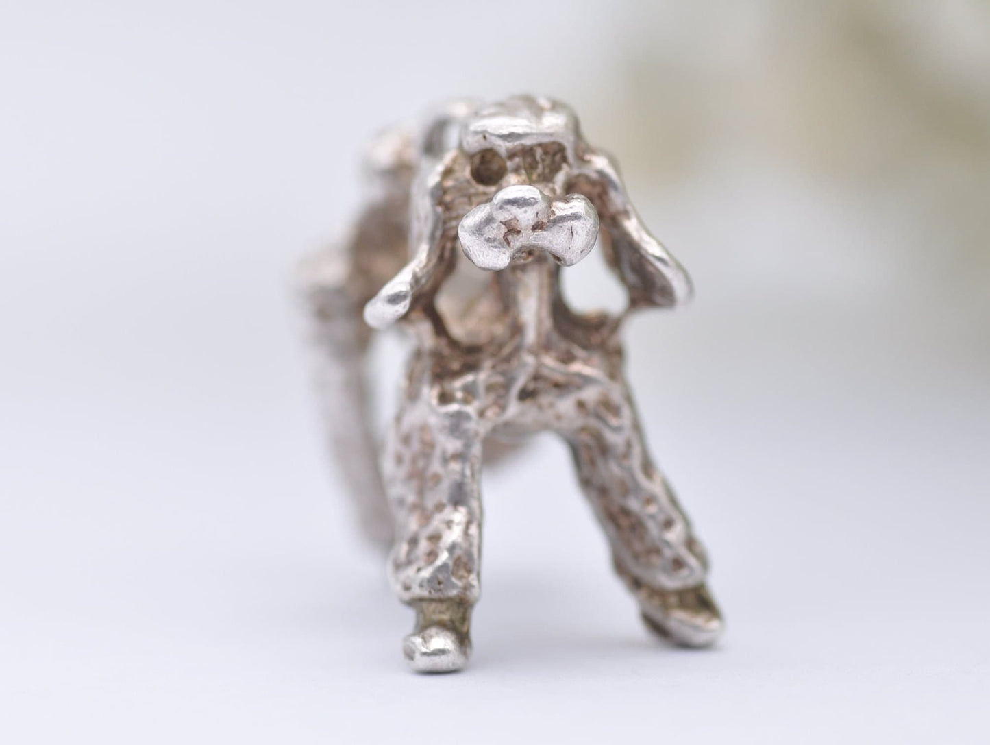 Vintage Sterling Silver Poodle Charm / Pendant