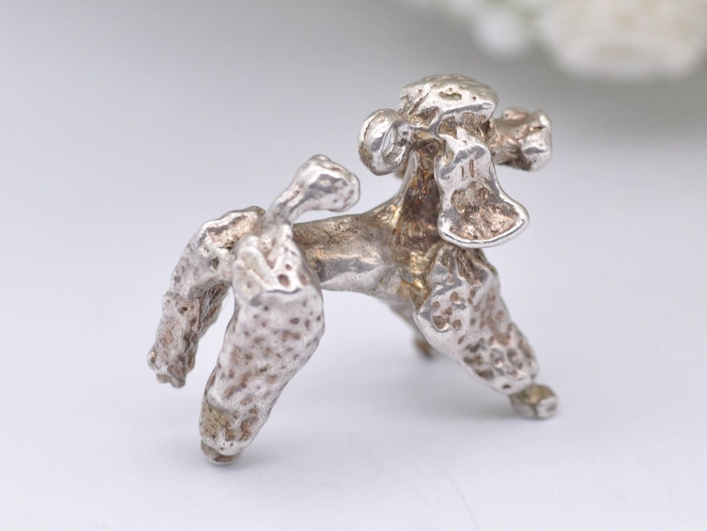 Vintage Sterling Silver Poodle Charm / Pendant