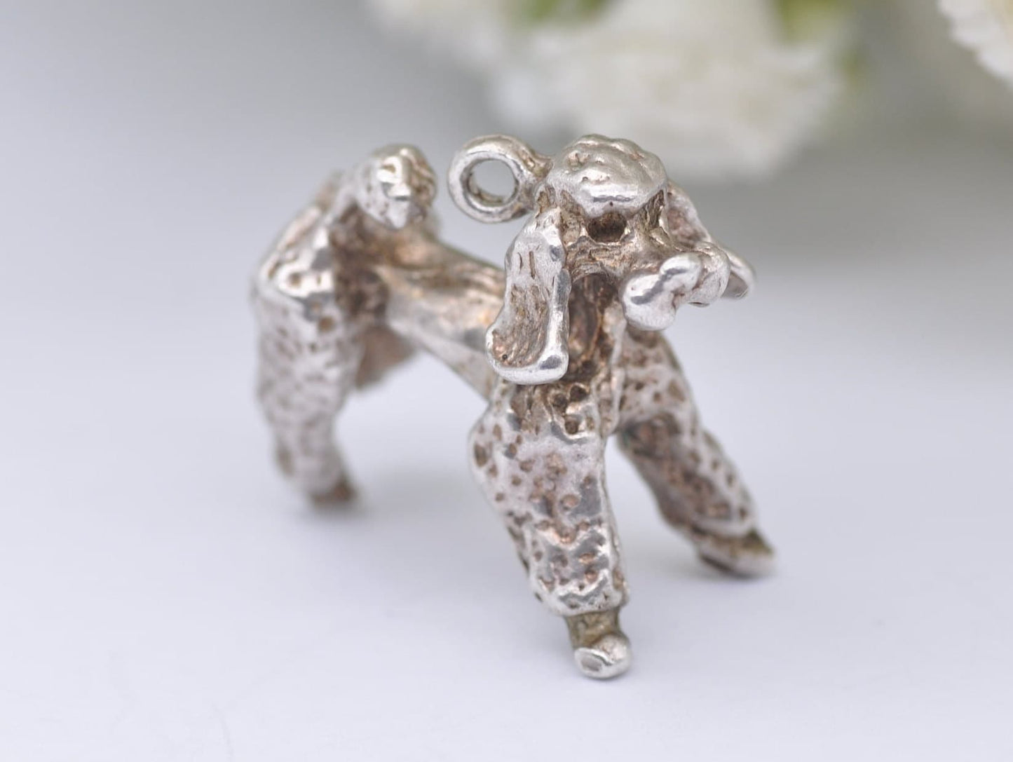 Vintage Sterling Silver Poodle Charm / Pendant