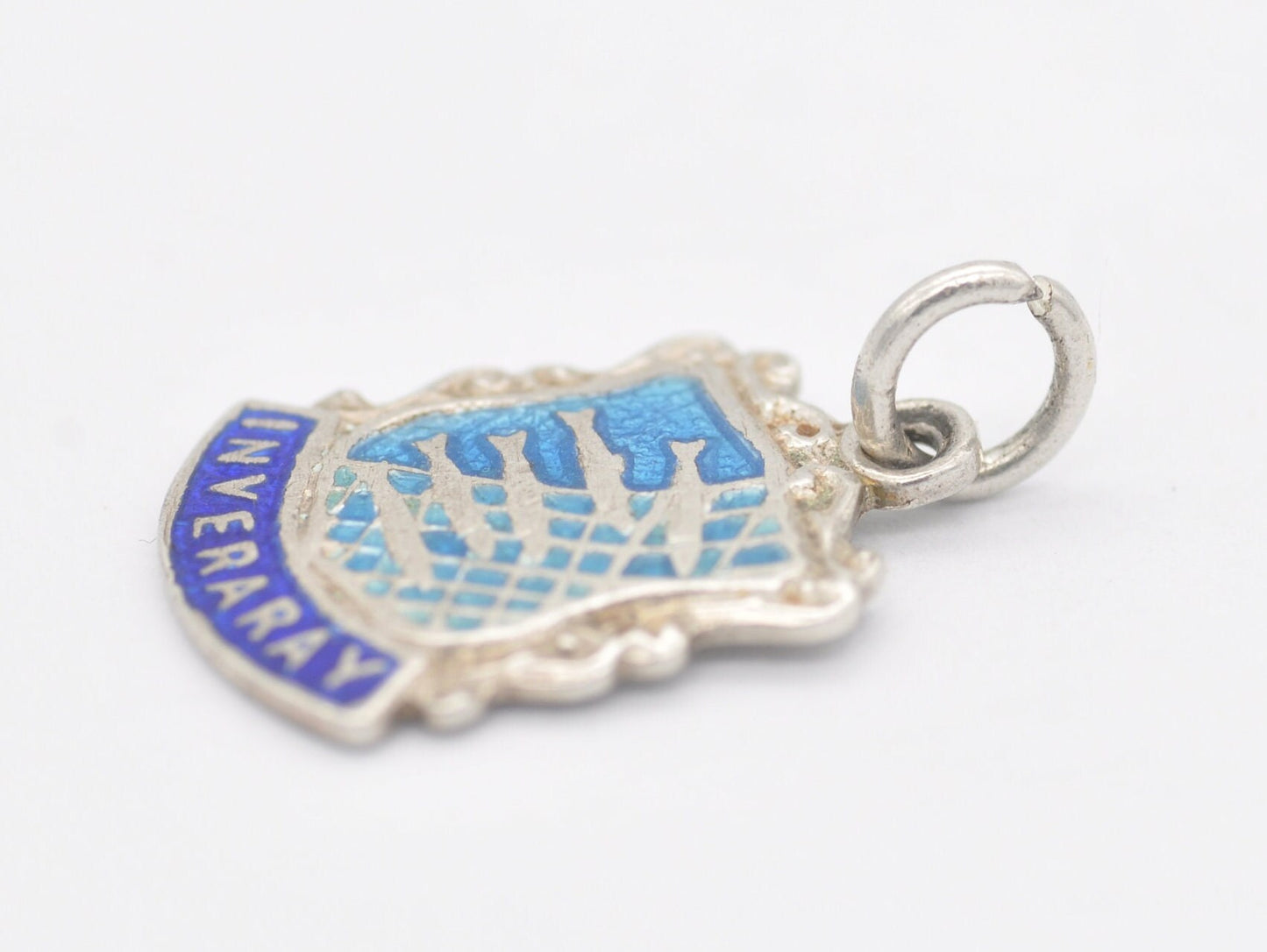 Vintage Sterling Silver Inveraray Enamel Souvenir Shield Charm / Pendant - Scotland / Scottish / Tourist / 925 / Charm Bracelet / Scrap Book